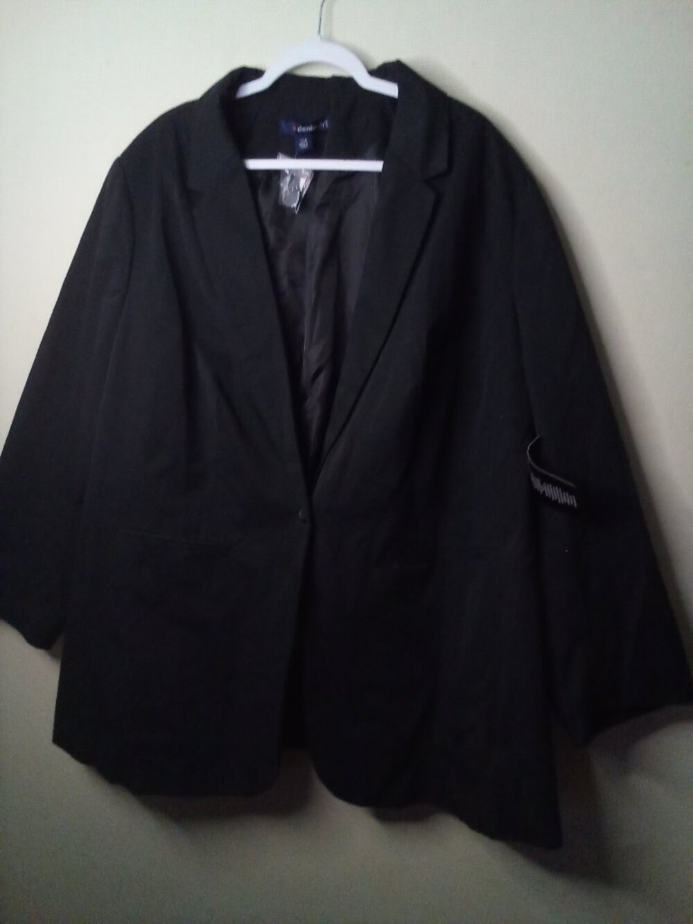Denim 24/7 Blazer Jacket Women 28W 28 One Button Career Classic Black